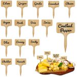 ELEGANT SET: Contains eight black oval slate cheese labels