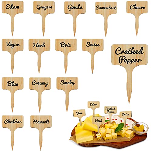 ELEGANT SET: Contains eight black oval slate cheese labels