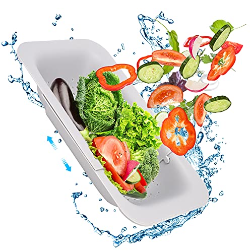 Over sink colander Extendable Sink Colander Strainer Basket