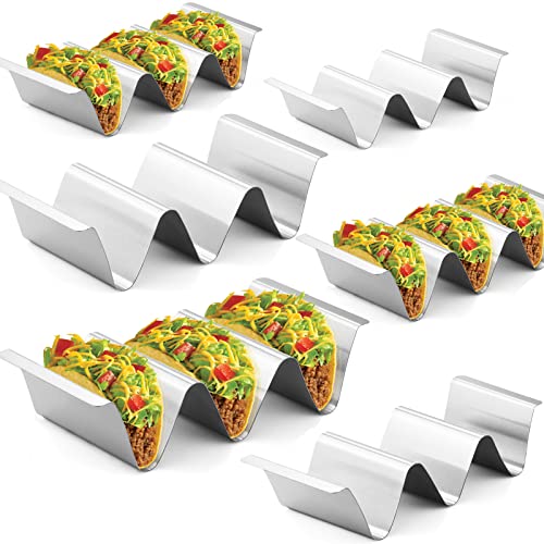 Taco Holder Stand,Set of 6 Stainless Steel Taco Tray