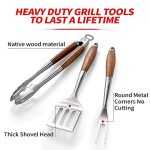 GRILAZ Heavy-Duty Rose Wooden BBQ Grilling Tools Set. - Image 2