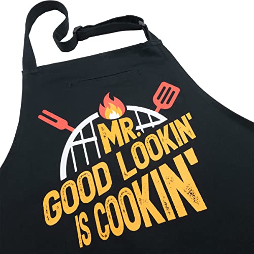 Mr Good Lookin' is Cookin' BBQ Apron