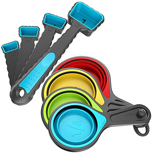 Kaptron Tools Spoons and Collapsible Measuring Cups Set