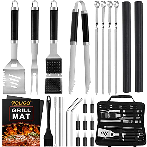POLIGO 26 PCS BBQ Set Grilling Tool with Case