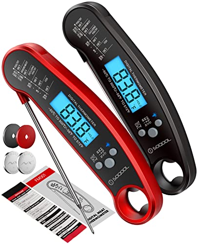 SOQOOL Instant Read Food Thermometers for Kitchen