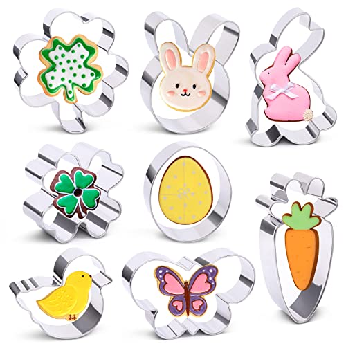 8 Pcs Easter Day Cookie Cutters Set Easter Egg