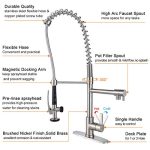 WOWOW Spring Kitchen Faucet with Pre-Rinse Pull Down Sprayer - Image 4