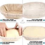 Handmade Oval Banneton Basket Bench Scraper & Linen Cloth - Image 5