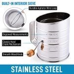 Hand Crank Flour Sifter with Agitator Wire Loop For Baking Cakes - Image 2