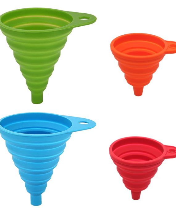 Filling Water Bottle Oil Liquid Power Transfer Collapsible Funnel Set