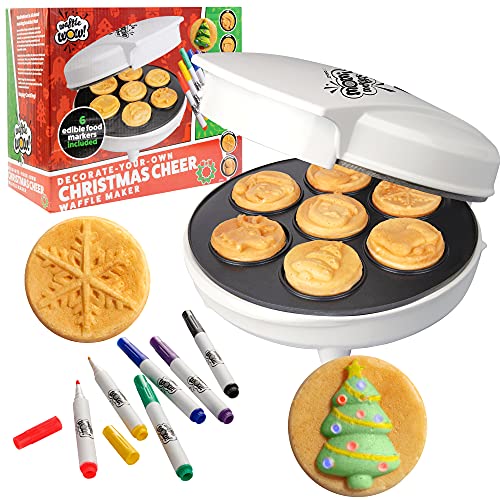 Christmas Holiday Waffle Maker with 6 Edible Food Markers