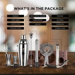 17-Pieces Tool Set with Bamboo Stand Bartender Kit - Image 2