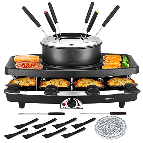 Befano Electric Raclette BBQ Grill with Fondue Pot Sets
