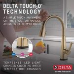 Delta Faucet Lenta Gold Kitchen Faucet Touch - Image 3
