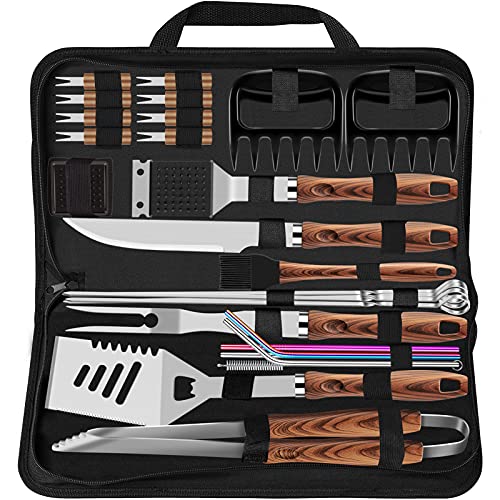 ROMANTICIST 27pcs Heavy Duty BBQ Tools Gift Set for Men Dad