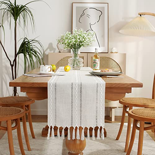 Rustic Farmhouse Style Linen Table Runner