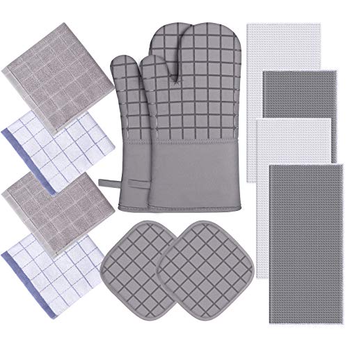 Oven Mitts and Pot Holders Set with Kitchen Towels and Dishcloths