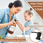Amber Glass Soap Dispenser with Rustproof Matte Black Stainless Steel Pump - Image 4