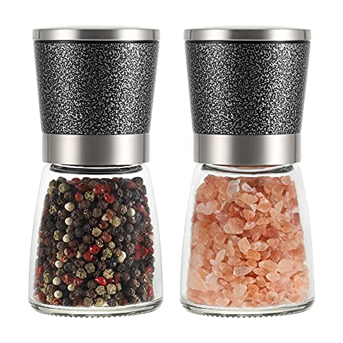 Salt and Pepper Grinder Set Black Stainless steel