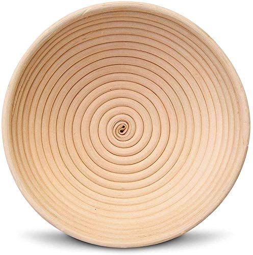 Rattan Basket with Liner & Dough Scraper for Bakers