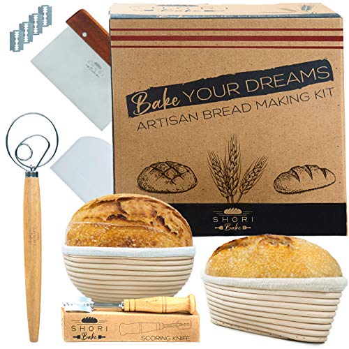 Shori Bake Bread Banneton Proofing Basket Set