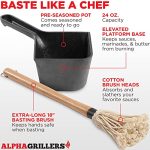 Alpha Grillers Cast Iron Pot & BBQ Brushes for Sauce - Image 2