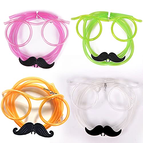Glass Straw With Mustache Bridal Shower