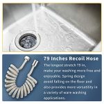 Faucet Spray Head Replacement with 79” Recoil Hose and Holder - Image 5