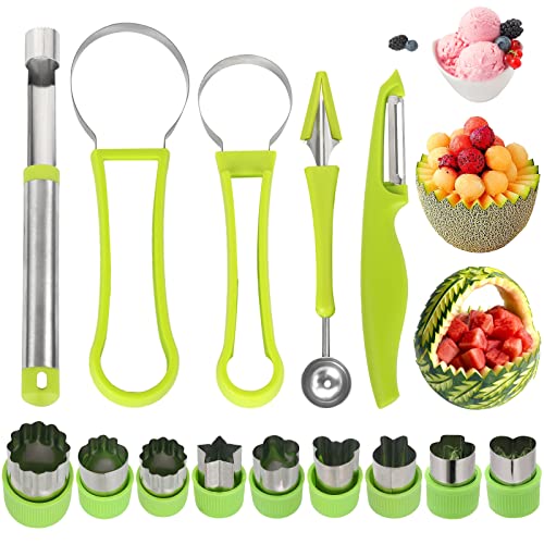 14 Pack Melon Baller Scoop Set - 4 in 1 Stainless Steel