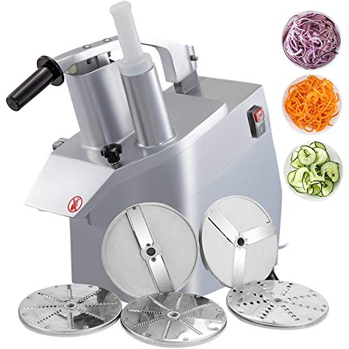VBENLEM 110V Commercial Food Processor 2 Feeding Holes