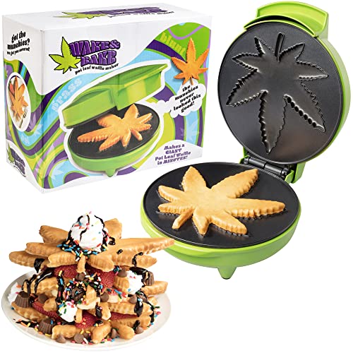 Marijuana Pot Leaf Waffle Maker with Electric Non Stick Waffler Iron