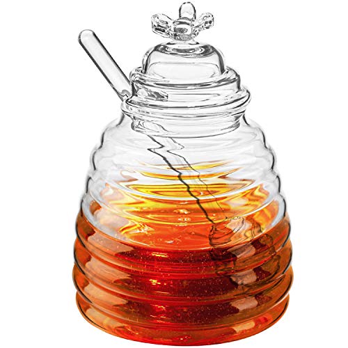 Beehive Honey Jar with Dipper and Lid
