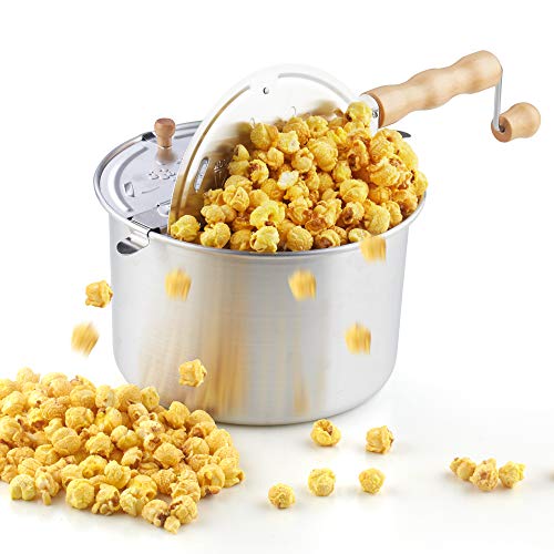 Aluminium Stovetop Popcorn Popper Silver