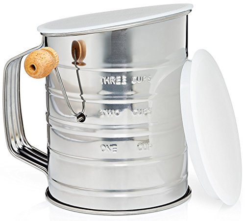 Natizo Stainless Steel 3-Cup Flour Sifter