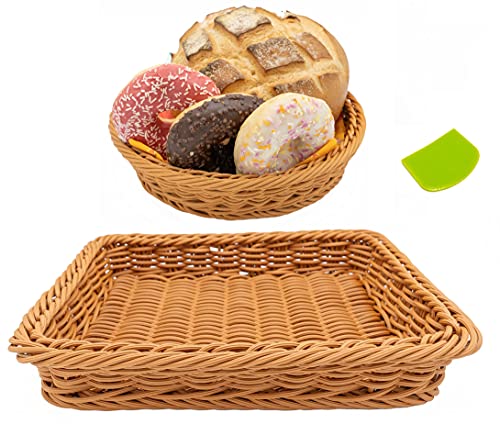 16" Poly-Wicker Bread Baskets, Ideal for Catering events
