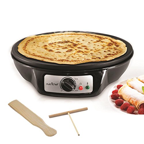 Electric Crepe Maker Nonstick with Adjustable Temperature