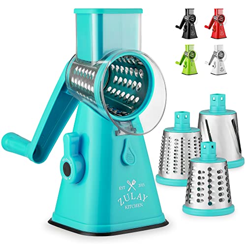 Zulay Kitchen Manual Rotary Cheese Grater with Handle