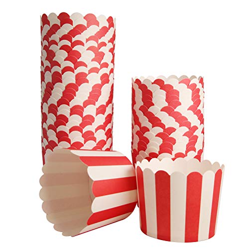 Paper Cup Cupcake Muffins Liners Red and White