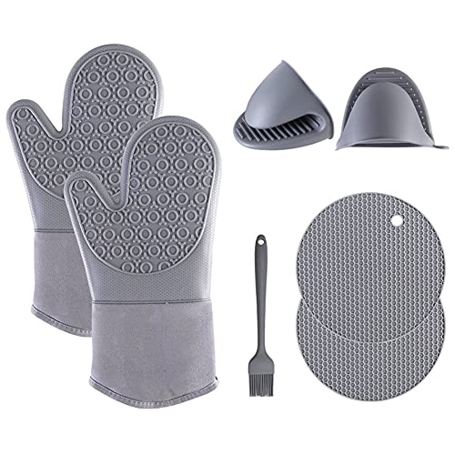 Silicone Oven Mitts and Pot Holders Sets