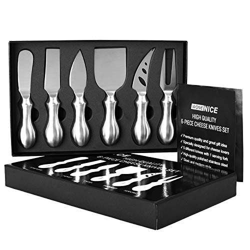 WoneNice Premium 6-Piece Cheese Knives Set