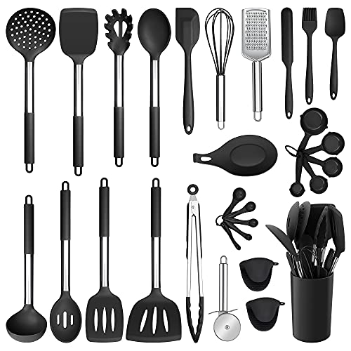 Silicone Kitchen Utensils Set for Nonstick Cookware