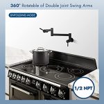 Cinwiny Pot Filler Faucet Wall Mount Matte Black - Image 4