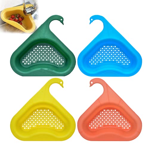 4 Pack Kitchen Sink Drain Basket Swan Drain Rack