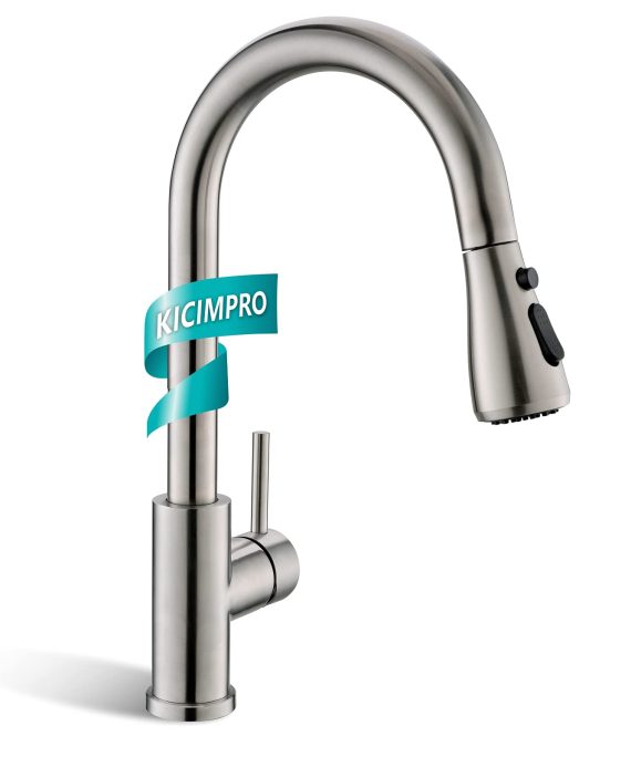Kicimpro Kitchen Faucet with Pull Down Sprayer Brushed Nickel