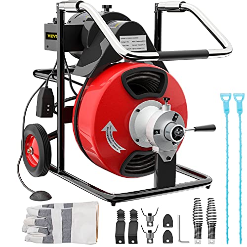 VEVOR 50FT x 1/2 Inch Electric Drain Auger 370W