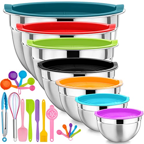 Mixing Bowls with Lids Set for Prepping, Baking or Storing