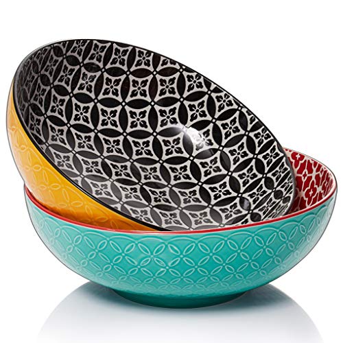 Large Pasta Bowl Set of 2, Serving Dishes for Entertaining