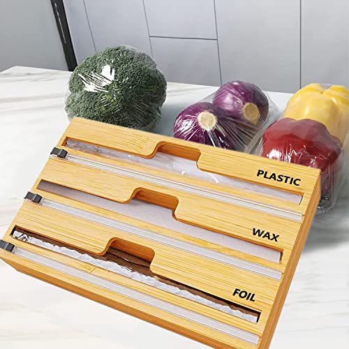 Akrzson Plastic Wrap Dispenser with Cutter