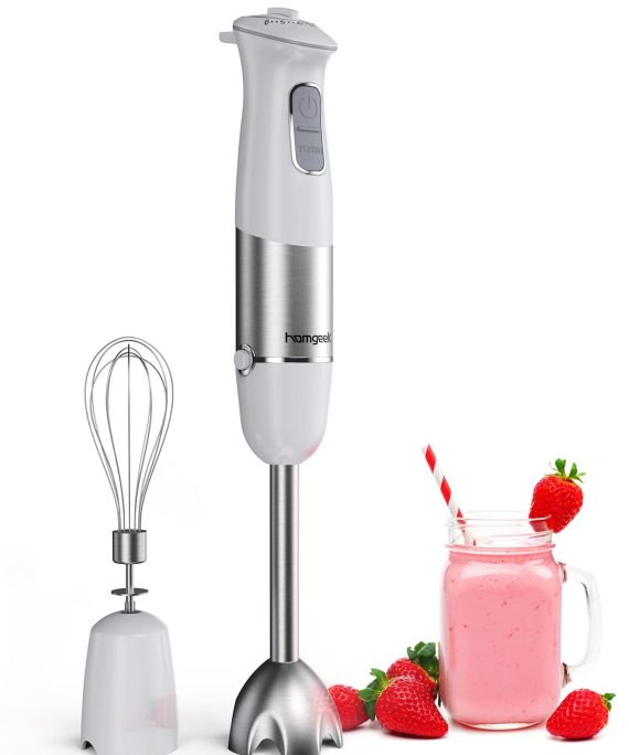 Immersion Stick Hand Blender with Stainless Steel Blades