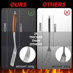 GRILAZ Heavy-Duty Rose Wooden BBQ Grilling Tools Set. - Image 3